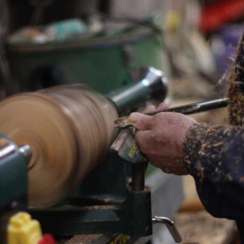 Allen Showing off his lathe skills