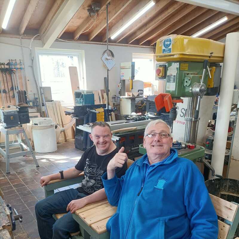 Alan & Nick testing out a recently refurbished bench